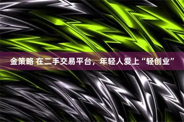 金策略 在二手交易平台，年轻人爱上“轻创业”